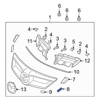 New OEM Genuine Mazda, Front Center Grille Molding - Part # BR5X50794