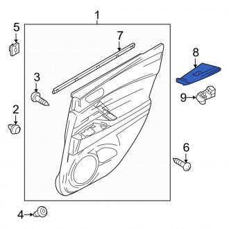 New OEM Genuine Mazda, Rear Right Door Switch Trim Panel - Part # BBM5685L102