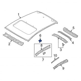 New OEM Genuine Mazda, Left Roof Bow Bracket - Part # BJS771635