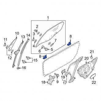 New OEM Genuine Mazda, Door Glass Insulator - Part # N24358910