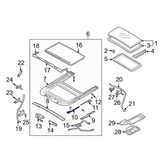 New OEM Genuine Mazda, Rear Left Sunroof Guide Jaw - Part # GD7B69865