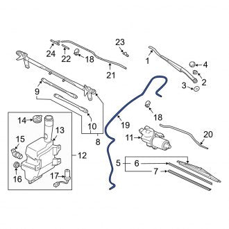 New OEM Genuine Mazda, Front Windshield Washer Hose - Part # GK2A67501B