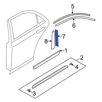 New OEM Genuine Mazda, Rear Left Inner Black Out Tape - Part # GJ6A508W8D