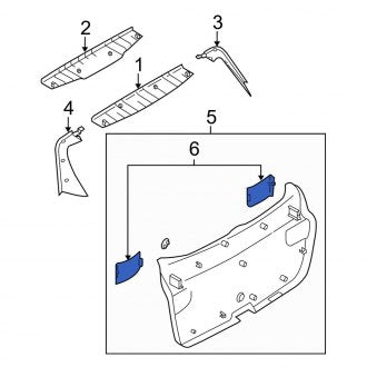 New OEM Genuine Mazda, Left Liftgate Trim Cover Cap - Part # GM9E6887380