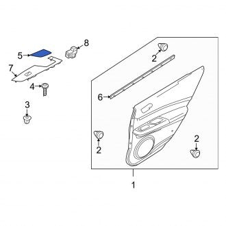 New OEM Genuine Mazda, Front Left Door Interior Trim Panel Cap - Part # GS3L68454B