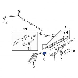 New OEM Genuine Mazda, Back Glass Wiper Motor Insulator - Part # C23567407