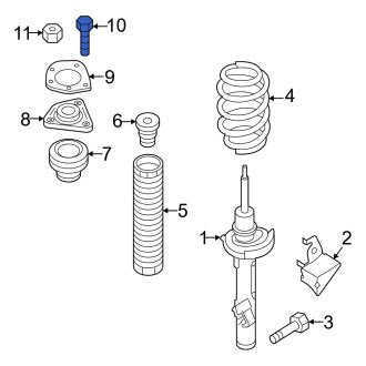 New OEM Genuine Mazda, Suspension Strut Mount Bolt - Part # 9YA010807A