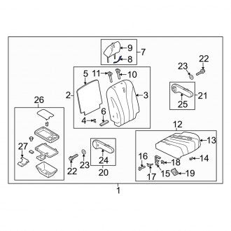 New OEM Genuine Mazda, Center Right Headrest Cap - Part # C2438822502