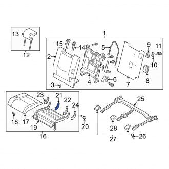 New OEM Genuine Mazda, Rear Right Inner Seat Hinge Cover - Part # C243883H502