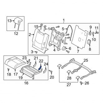 New OEM Genuine Mazda, Rear Left Inner Seat Hinge Cover - Part # C243883H702