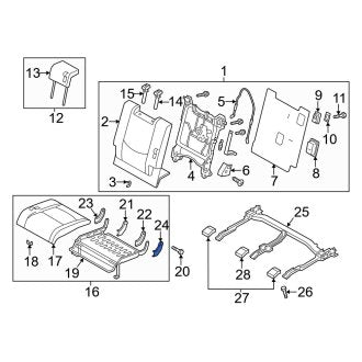 New OEM Genuine Mazda, Rear Left Outer Seat Hinge Cover - Part # C243883G702