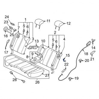 New OEM Genuine Mazda, Left Seat Hinge Cover - Part # EG21882H602