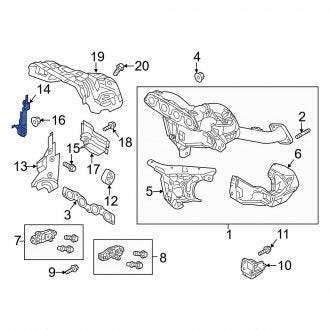 New OEM Genuine Mazda, Exhaust Manifold Heat Shield Bracket - Part # PE0113440