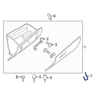 New OEM Genuine Mazda, Front Glove Box Door Striker - Part # KD4564101