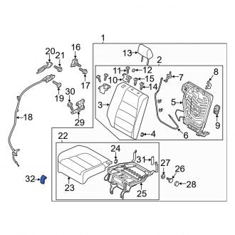 New OEM Genuine Mazda, Rear Right Outer Seat Track Cover - Part # KD4557241A02