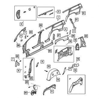 New OEM Rear Left Quarter Panel Gutter Fits, 1998-2003 Dodge Durango - Part # 55256745AC