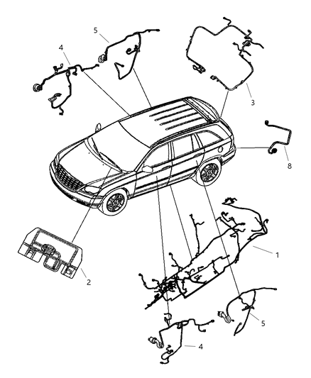 New 2004 Fits Chrysler Pacifica Wiring-Body - Part # 4869840AG