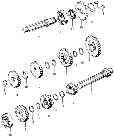 Gear, Mainshaft Second (16T)