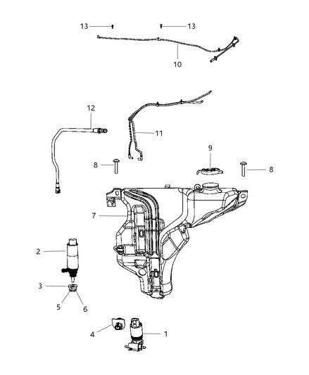 Reservoir Windshield Washer