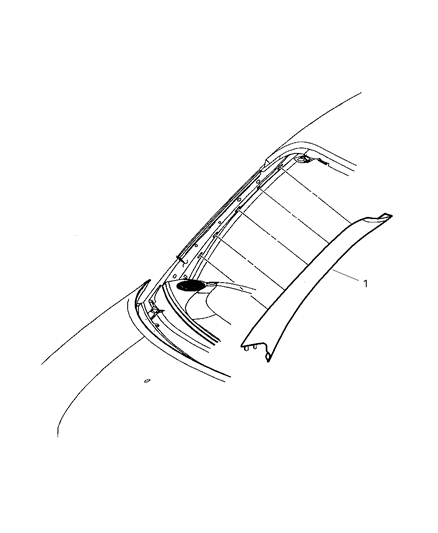 New 2006-2010 Fits Chrysler PT Cruiser Molding-Windshield Garnish - Part # TF23DW1AF