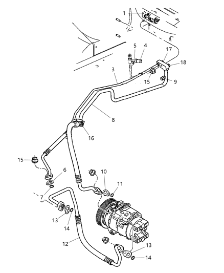 New 2005-2008 Fits Chrysler Pacifica Gasket-A/C Suction And Liquid - Part # 5073489AA