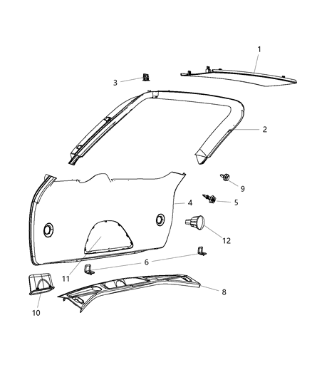 New 2014-2015 Fits Chrysler Grand Cherokee Panel-Rear Header - Part # 1GG49LC5AE