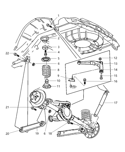 New 1999-2004 Fits Chrysler Grand Cherokee Spring-Suspension - Part # 52088404