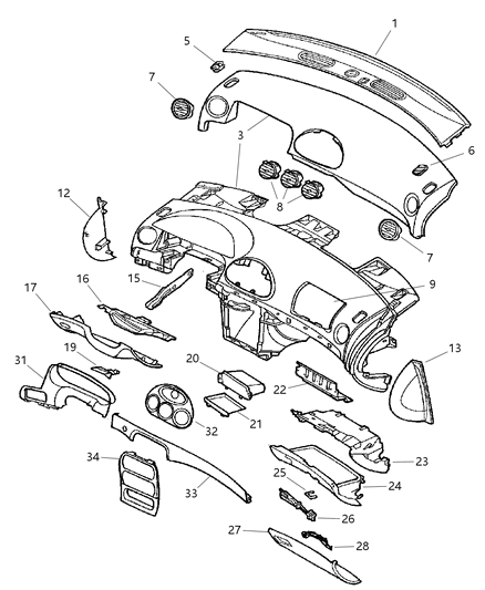 Striker Glove Box Door Latch
