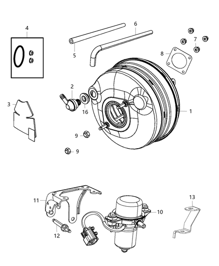 Hose Brake Booster Vacuum