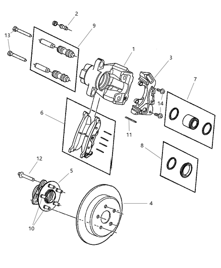 New 2008 Fits Chrysler Pacifica Rear Disc Brake Pad Kit - Part # 68029298AA