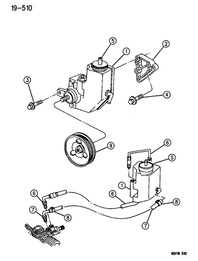 Pump, W/Pulley, Reservoir And Cap
