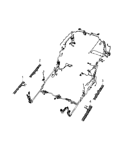 New 2019-2020 Fits Chrysler Pacifica, Voyager Trough-Wiring - Part # 68242559AD