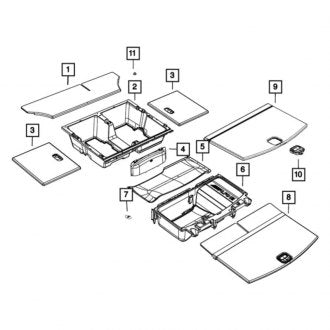 New OEM Rear Floor Storage Compartment Fits, 2015 Dodge Durango - Part # 5LC36DX9AC