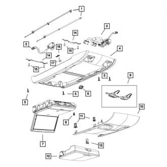 New OEM Rear Upper Console Trim Panel Fits, 2012 Ram CV - Part # 5SD40HDAAB