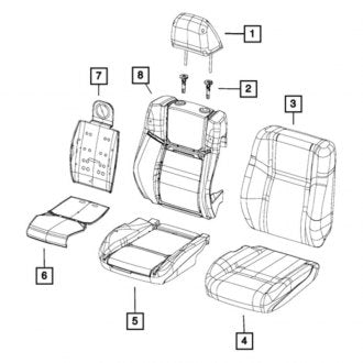 New OEM Front Left Seat Back Cushion Cover Fits, 2015-2023 Chrysler 300 - Part # 5ZC17DX9AB