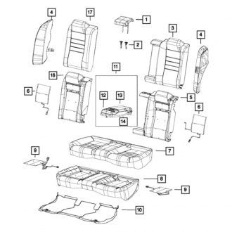 New OEM Rear Seat Cover Fits, 2015-2017 Chrysler 300 - Part # 5ZC43MBBAB