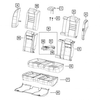 New OEM Rear Left Seat Back Cushion Cover Fits, 2015-2022 Chrysler 300 - Part # 5ZC55ML2AB