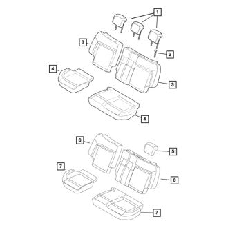 New OEM Rear Right Seat Cover Fits, 2015-2021 Ram ProMaster City - Part # 5ZM30ND9AA