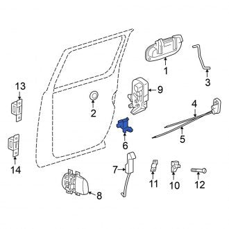 New OEM Genuine Mitsubishi, Rear Left Door Lock Rod Bracket - Part # 55256723