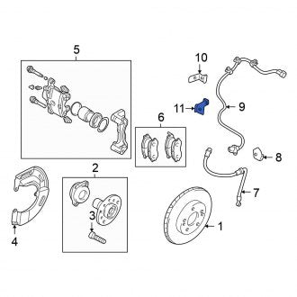 New OEM Genuine Mitsubishi, Front Left Lower ABS Wheel Speed Sensor Retainer - Part # MR289900