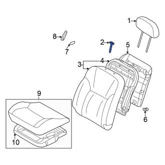 New OEM Genuine Mitsubishi, Front Headrest Guide - Part # MR765179