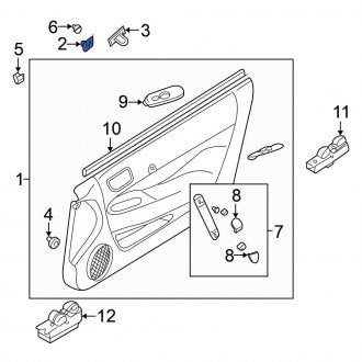 New OEM Genuine Mitsubishi, Left Upper Door Interior Trim Panel Bracket - Part # MR559625