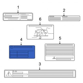 New OEM Genuine Mitsubishi, Tire Information Label - Part # 7430A241