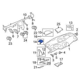 New OEM Genuine Mitsubishi, Left Speaker Cover - Part # MN121389HA