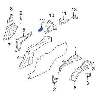 New OEM Genuine Mitsubishi, Front Left Quarter Panel Extension Bracket - Part # 5301A613