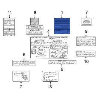 New OEM Genuine Mitsubishi, Emission Label - Part # MR507888