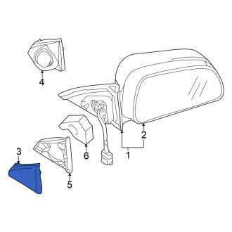 New OEM Genuine Mitsubishi, Front Right Door Mirror Cover - Part # MR300114