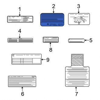 New OEM Genuine Mitsubishi, Emission Label - Part # 7430A273