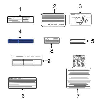 New OEM Genuine Mitsubishi, Air Bag Information Label - Part # MR986439