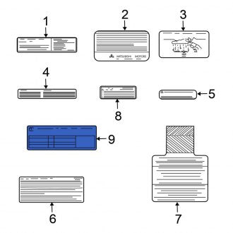 New OEM Genuine Mitsubishi, Tire Information Label - Part # 7430A239